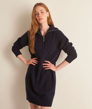 Picture of HAZEL SHORT NAVY RESPONSIBLE WOOL DRESS